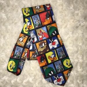 Vintage 90s Looney Tunes stamp collection necktie